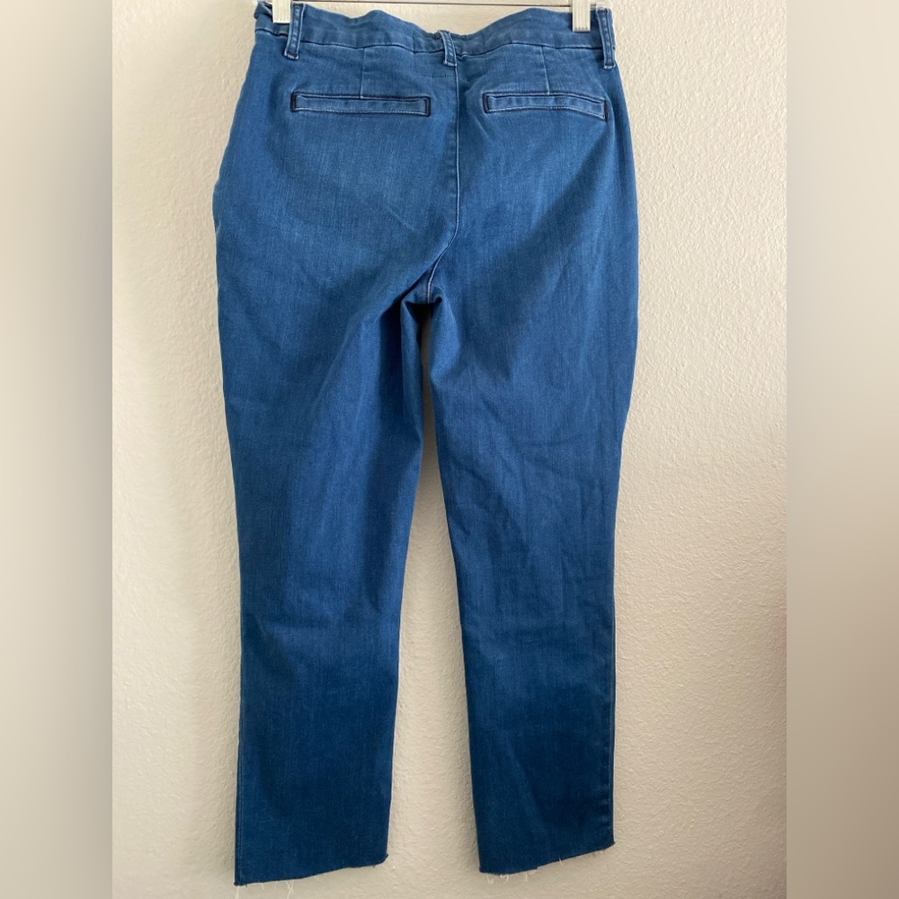 Frank And Eileen Pant Wicklow Capri Chino 4 Raw Hem blue - Picture 2 of 4
